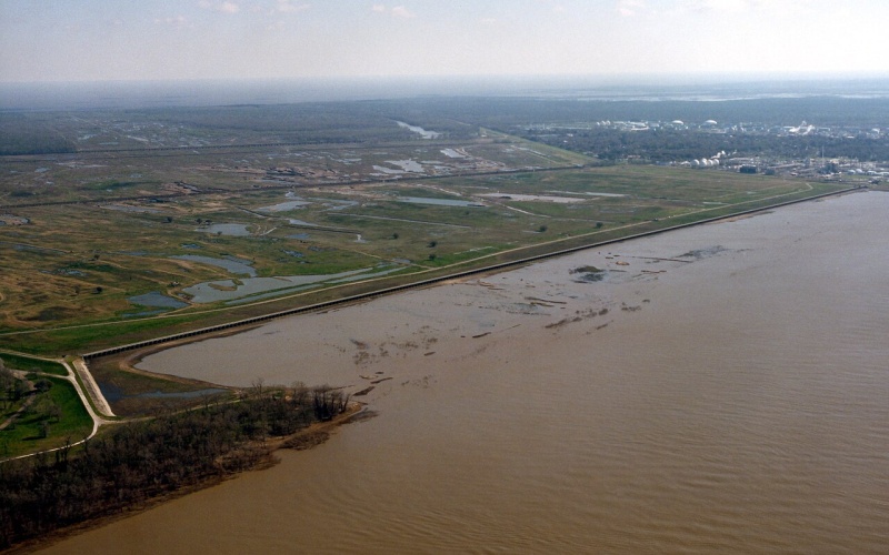 Aerial view Bonnet Carre Spillway