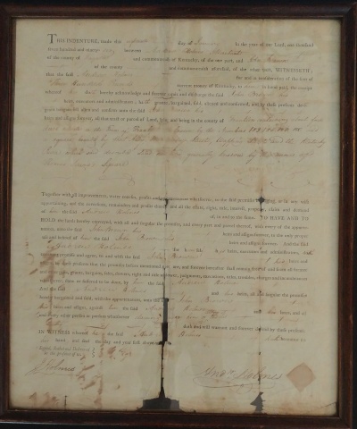 Photo of Liberty Hall Deed